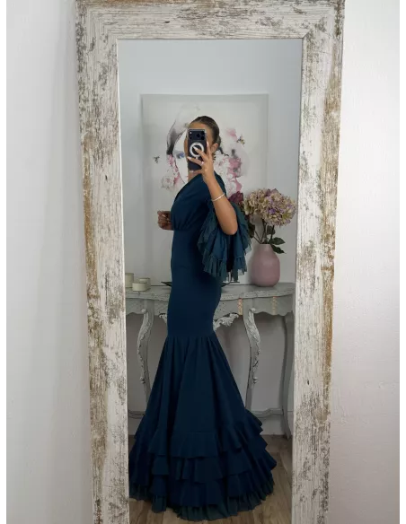 Vestido Belmonte azul petróleo