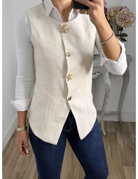 Chaleco botón dorado estrella de mar