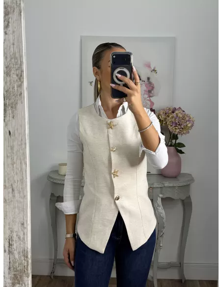 Chaleco botón dorado estrella de mar