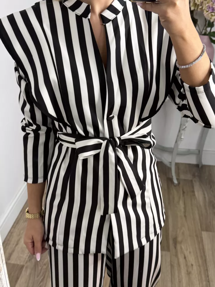 Conjunto Merino rayas negro y blanco