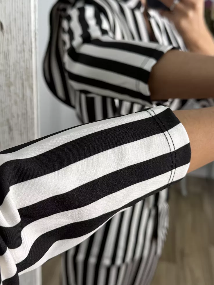 Conjunto Merino rayas negro y blanco