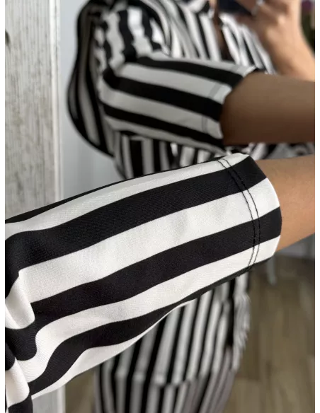 Conjunto Merino rayas negro y blanco