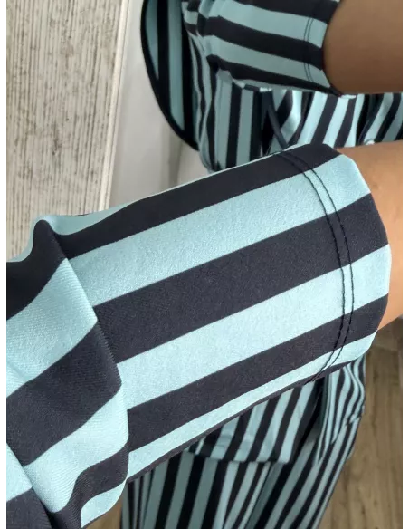 Conjunto Merino rayas tonos azules