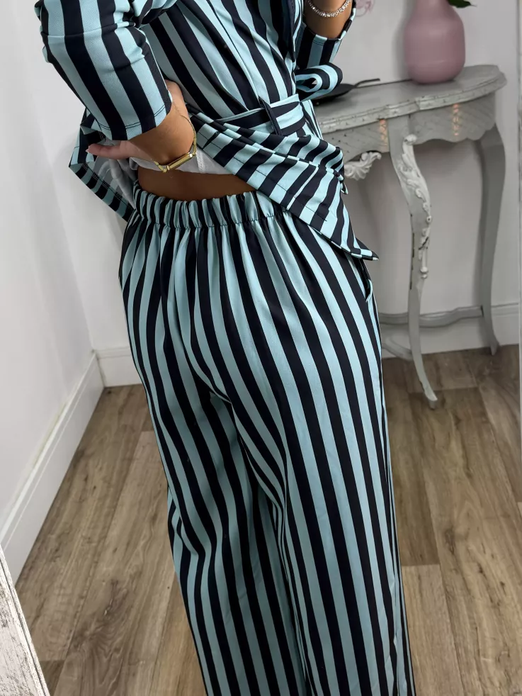 Conjunto Merino rayas tonos azules