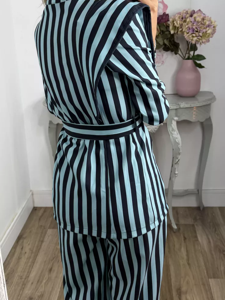 Conjunto Merino rayas tonos azules