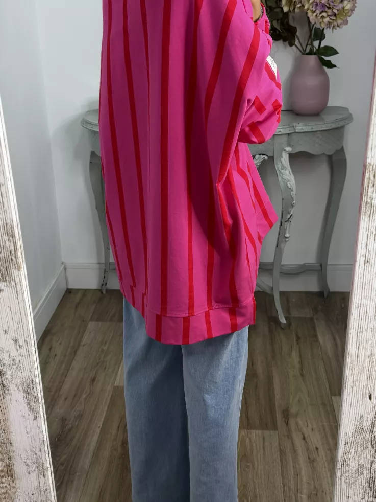 Sudadera Perfect de rayas rosa y roja