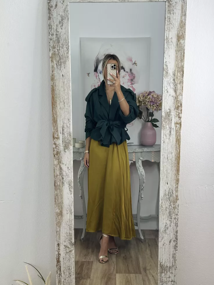 Gabardina corta antelina verde