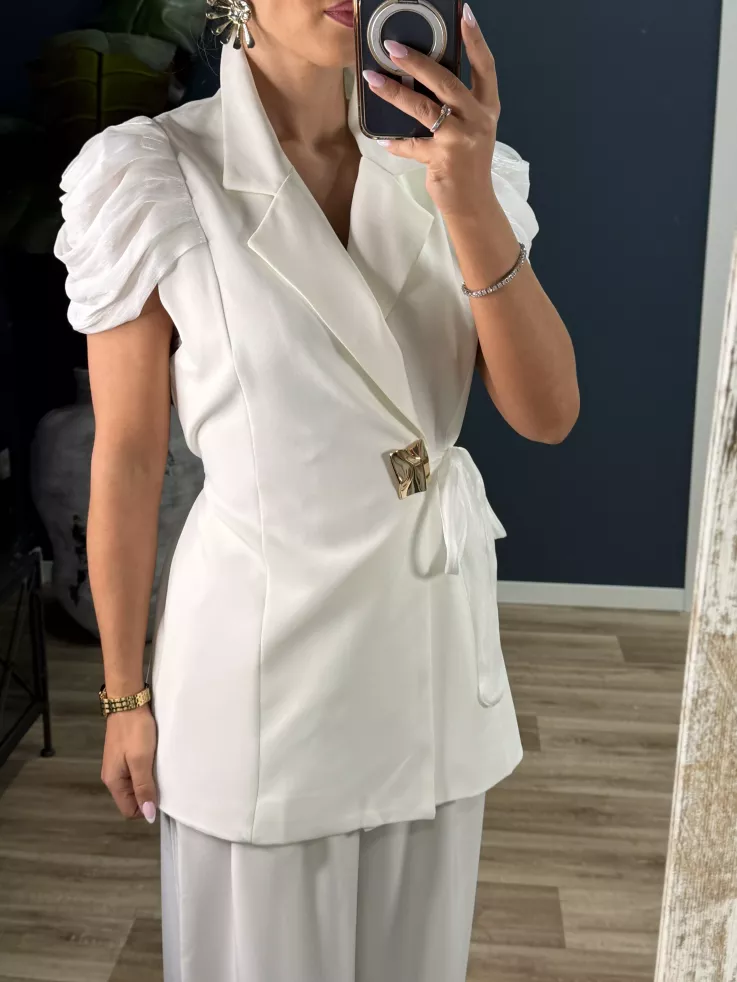 Conjunto de chaqueta organza y pantalón