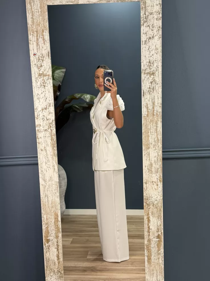 Conjunto de chaqueta organza y pantalón