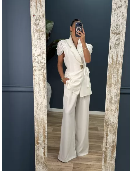 Conjunto de chaqueta organza y pantalón