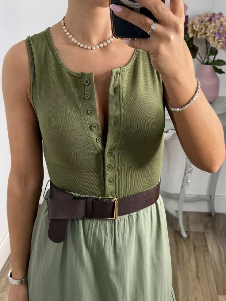 Body sisa abotonado verde