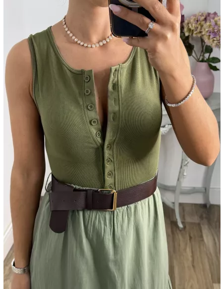 Body sisa abotonado verde