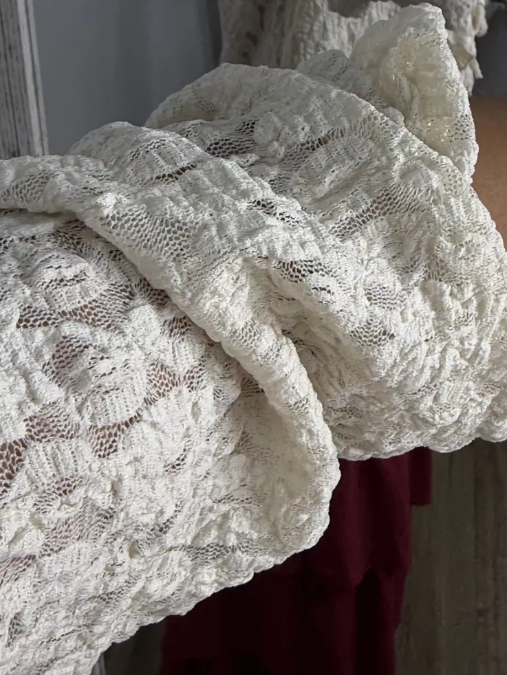 Camisa Romeo puntilla beige