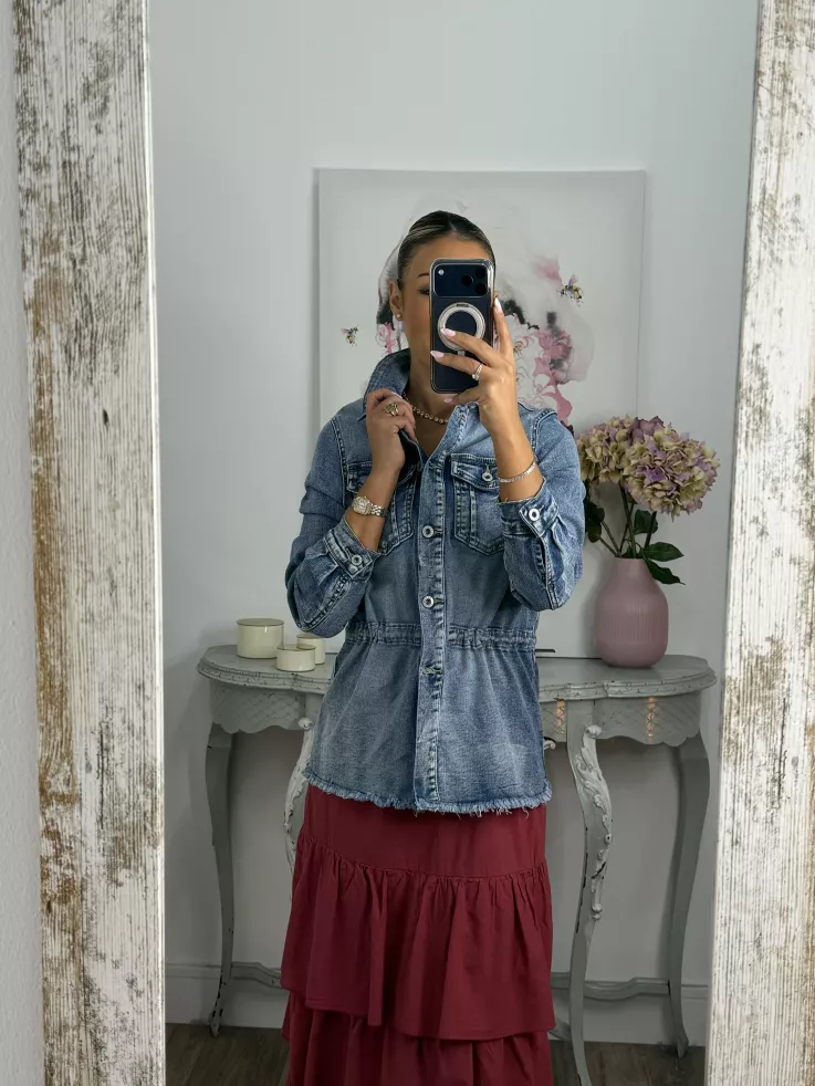 Chaqueta Denim efecto desgastado