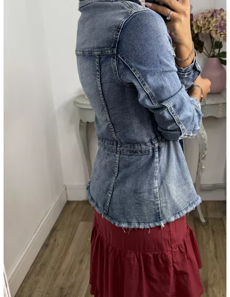Chaqueta Denim efecto desgastado