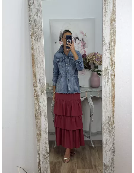 Chaqueta Denim efecto desgastado