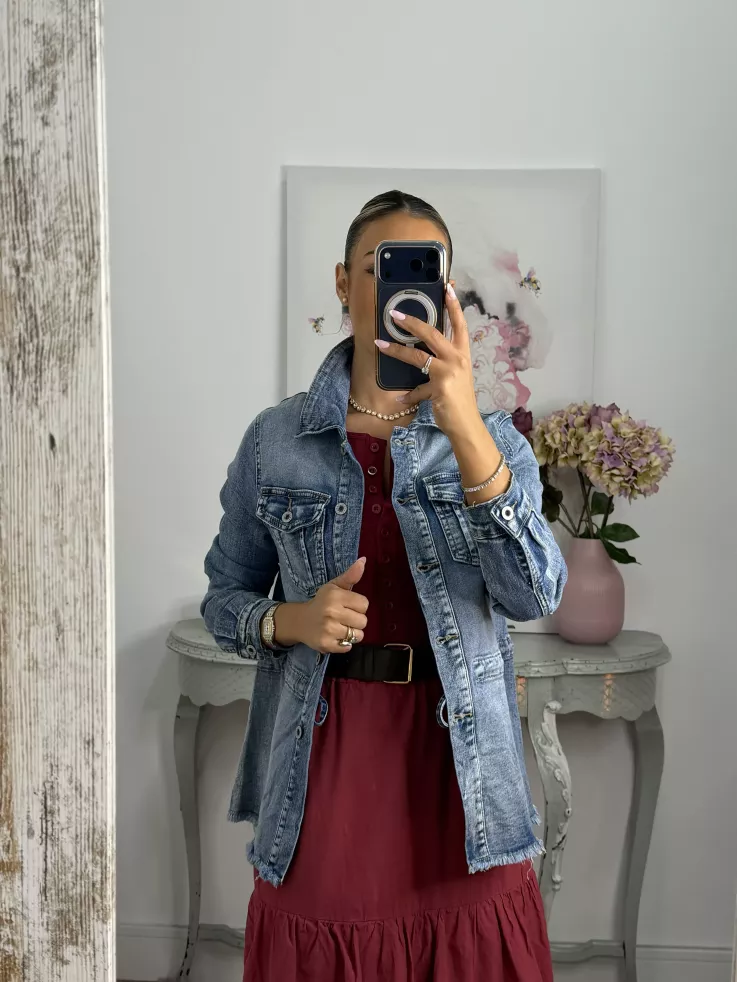 Chaqueta Denim efecto desgastado