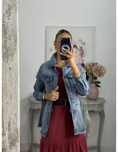 Chaqueta Denim efecto desgastado