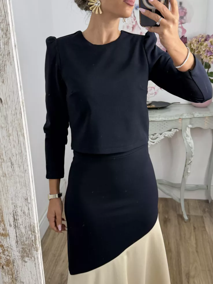 Conjunto Jerez azul y beige