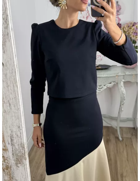 Conjunto Jerez azul y beige