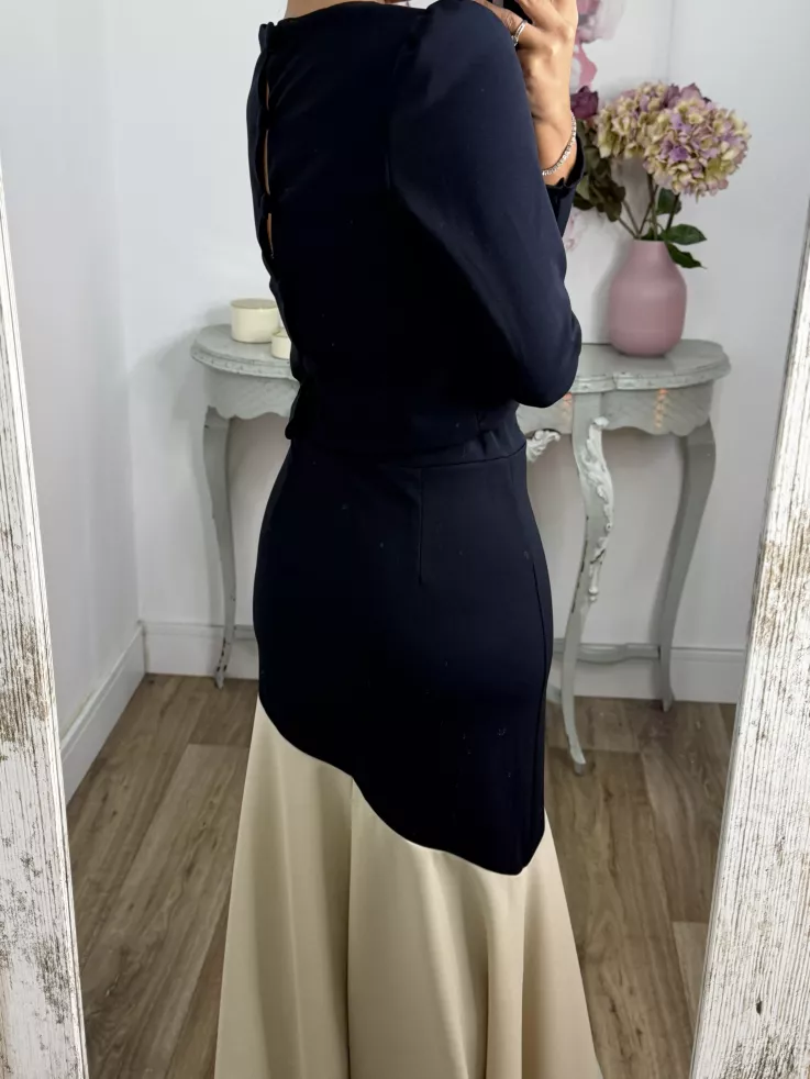 Conjunto Jerez azul y beige