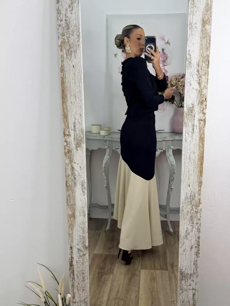 Conjunto Jerez azul y beige