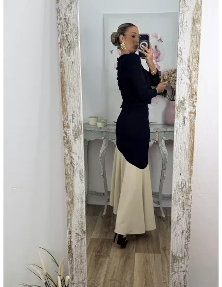 Conjunto Jerez azul y beige