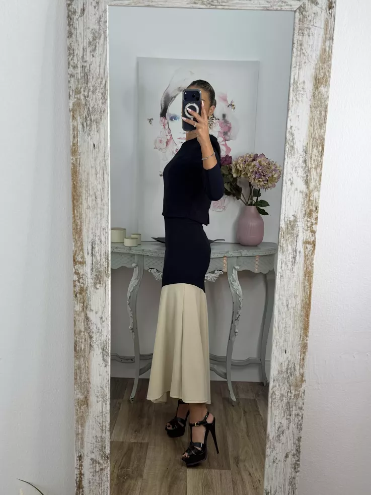 Conjunto Jerez azul y beige