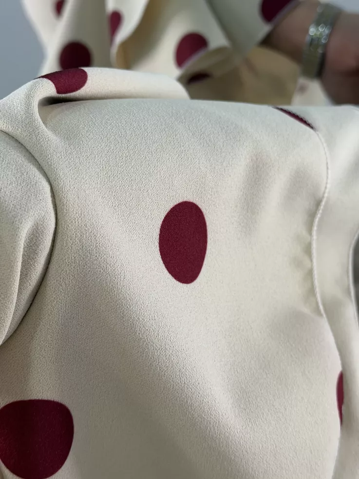 Vestido Sevilla beige lunares caldera