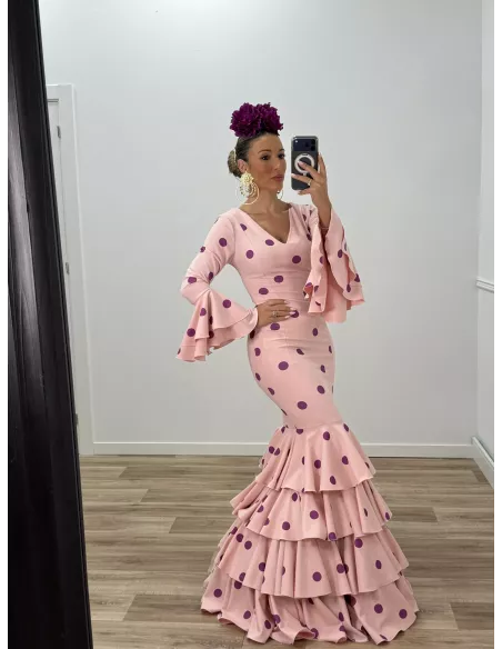 Vestido Sevilla lunares rosa