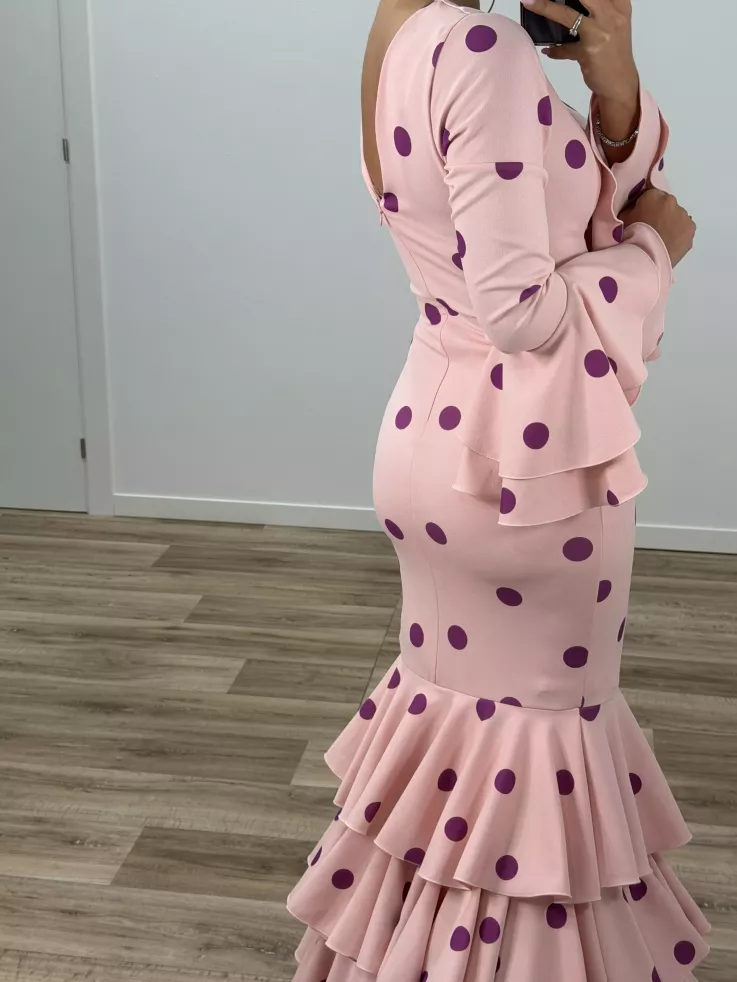 Vestido Sevilla lunares rosa
