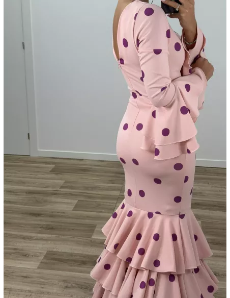 Vestido Sevilla lunares rosa
