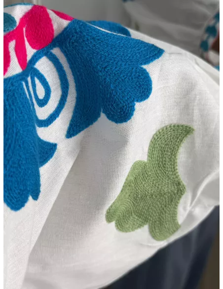 Chaqueta Indian ribete cuello azul