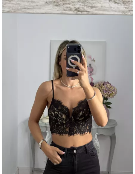 Bralett botones negro