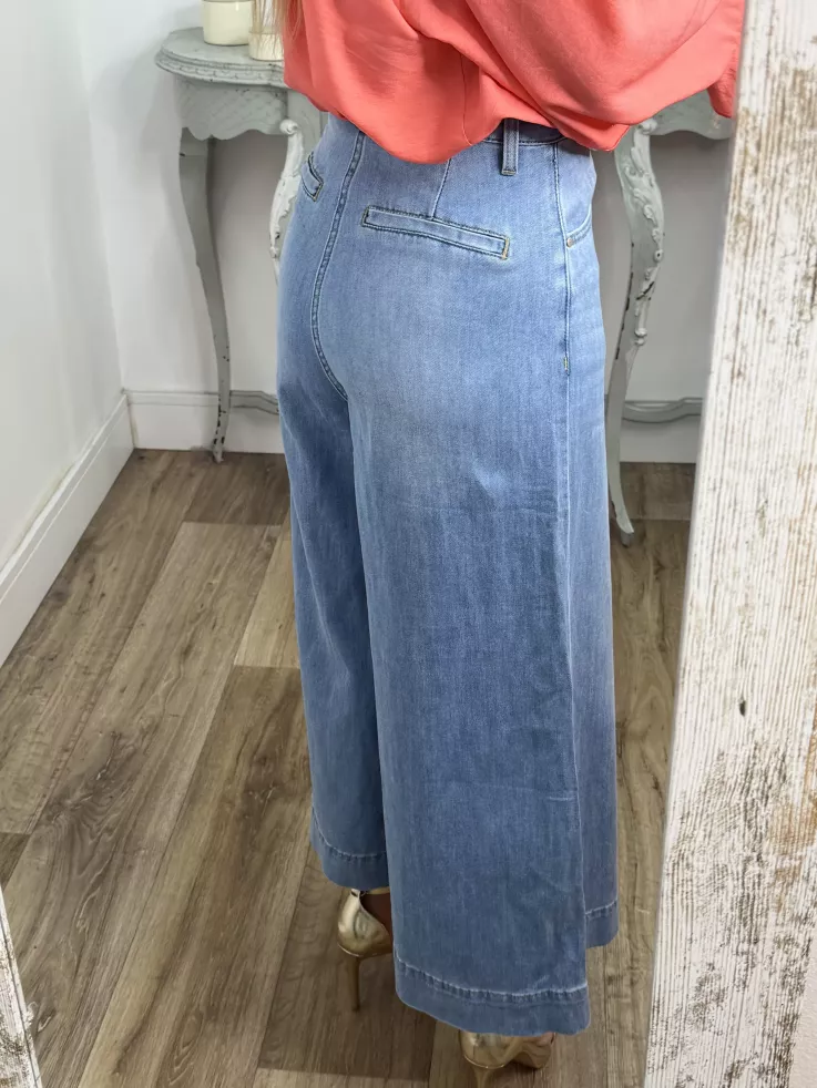 Jeans culotte denim claro