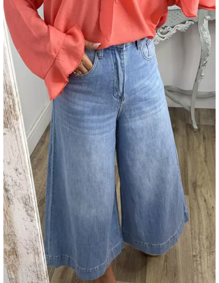 Jeans culotte denim claro
