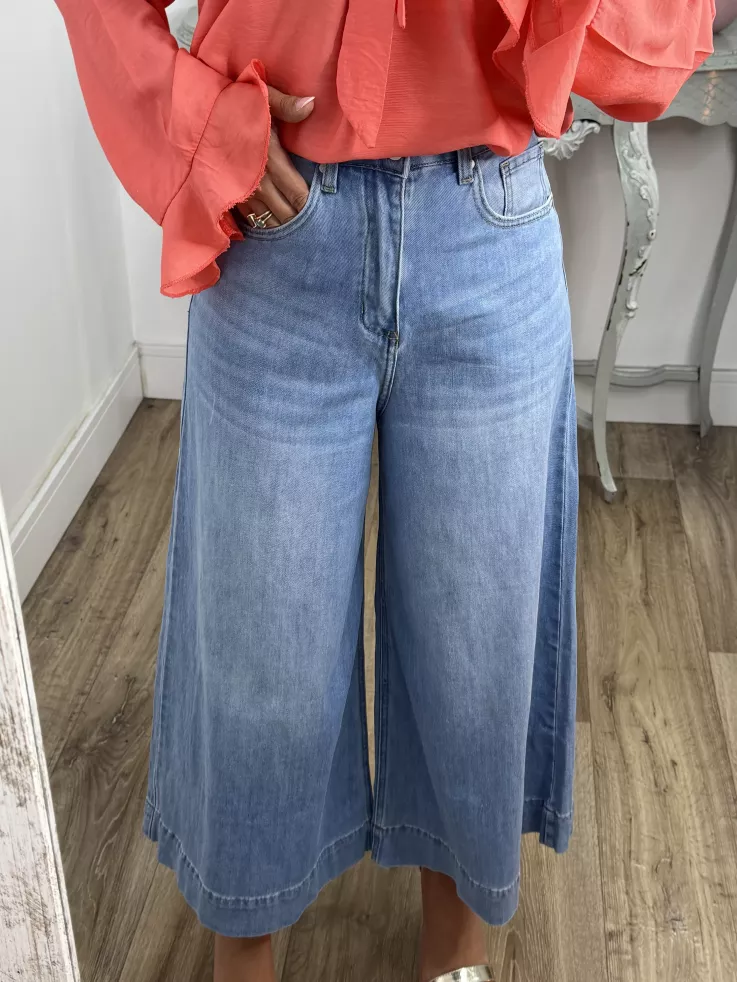 Jeans culotte denim claro