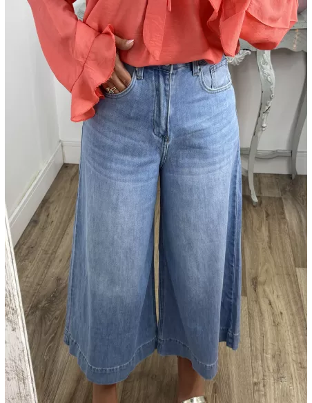Jeans culotte denim claro