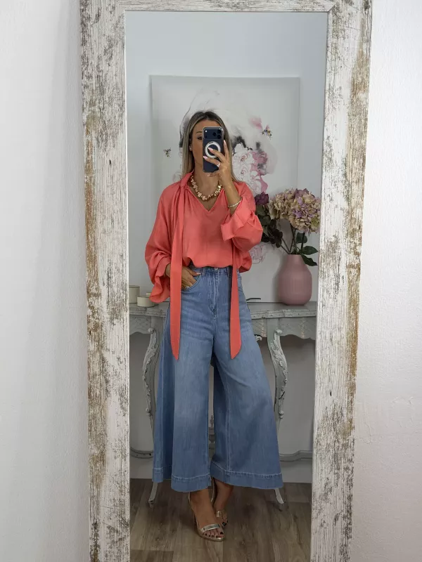 Jeans culotte denim claro