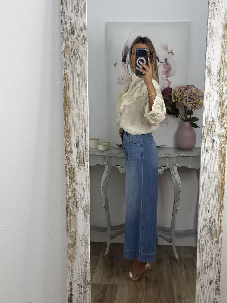 Jeans culotte denim oscuro