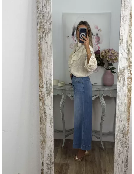 Jeans culotte denim oscuro