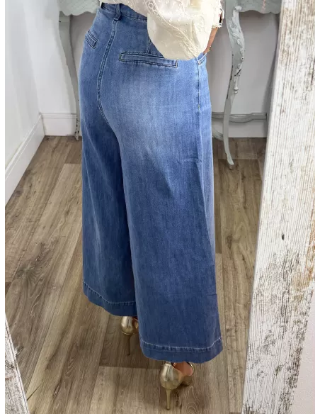 Jeans culotte denim oscuro