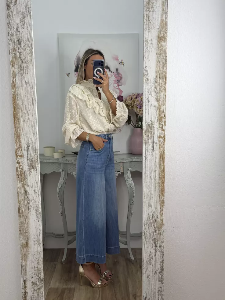 Jeans culotte denim oscuro