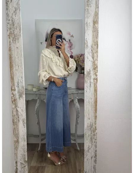 Jeans culotte denim oscuro