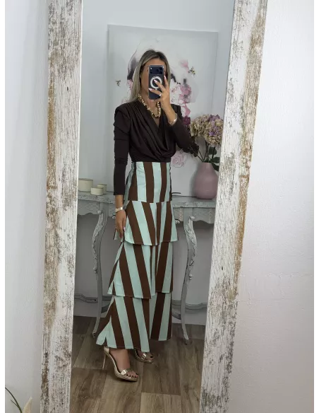 Blusa escote casada choco