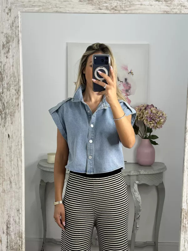 Camisa Crop vaquera