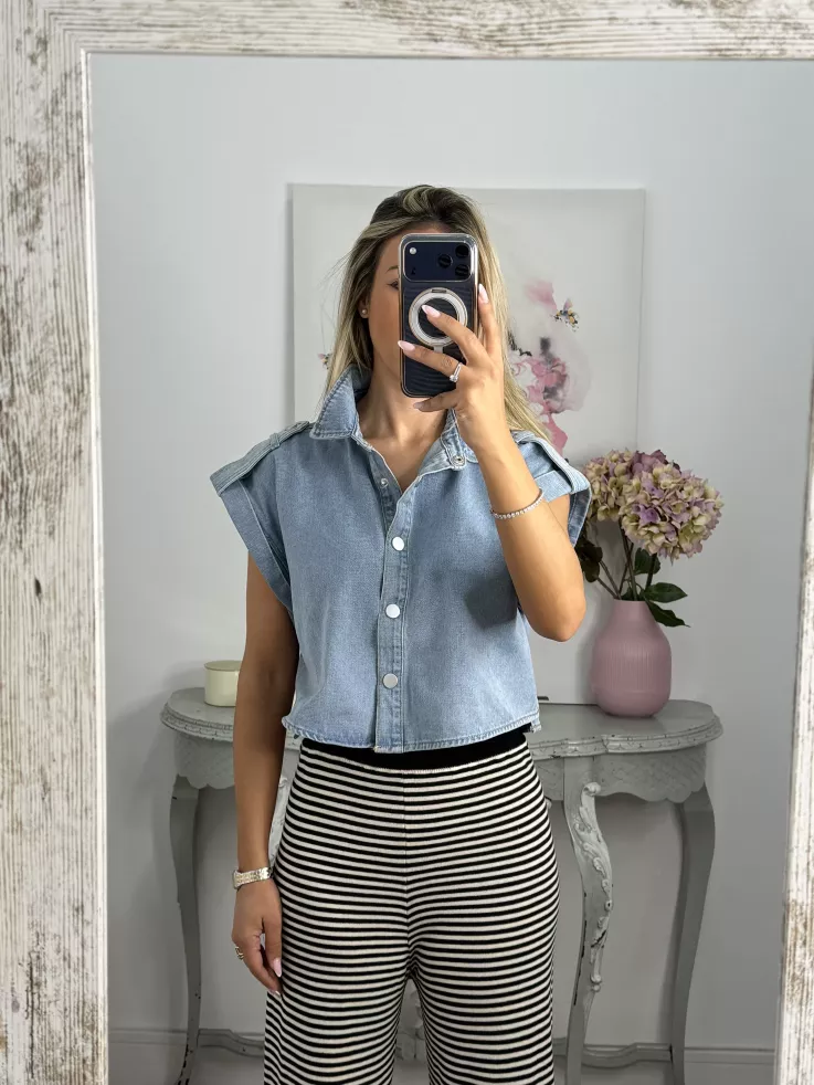 Camisa Crop vaquera
