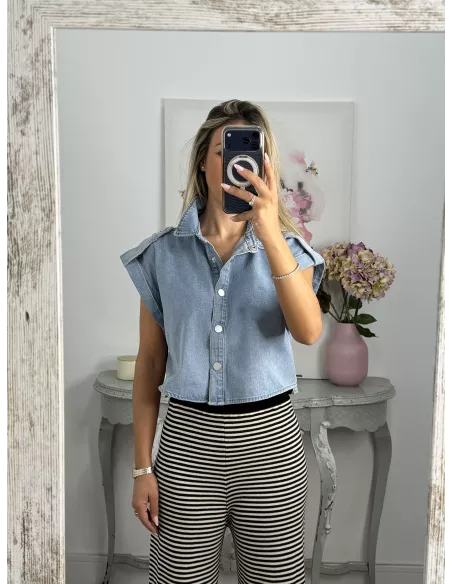 Camisa Crop vaquera
