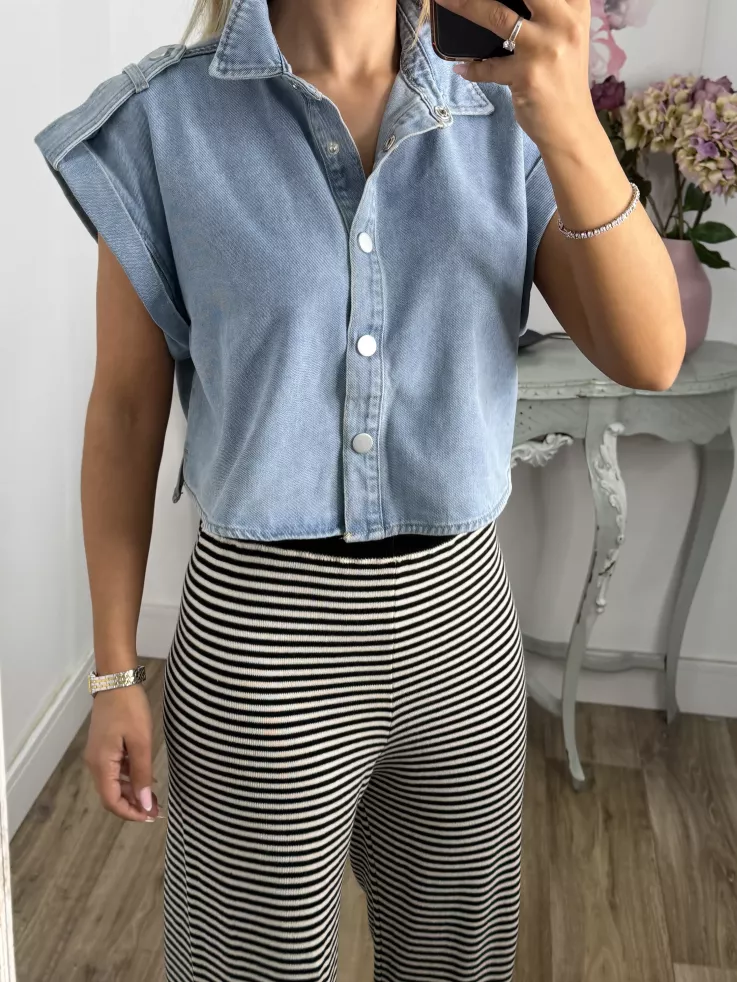 Camisa Crop vaquera