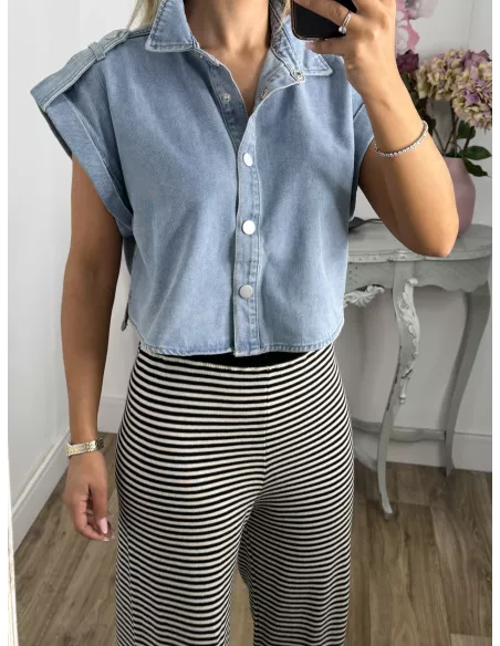 Camisa Crop vaquera